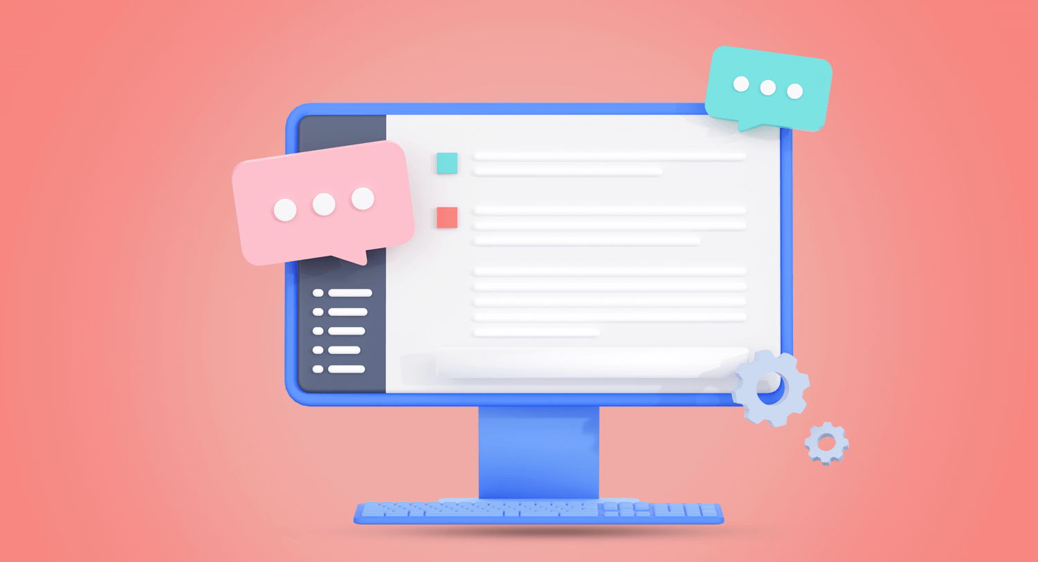 Eine Illustration des KI-Schreibassistenten von Meltwater für Social Media ManagerInnen.