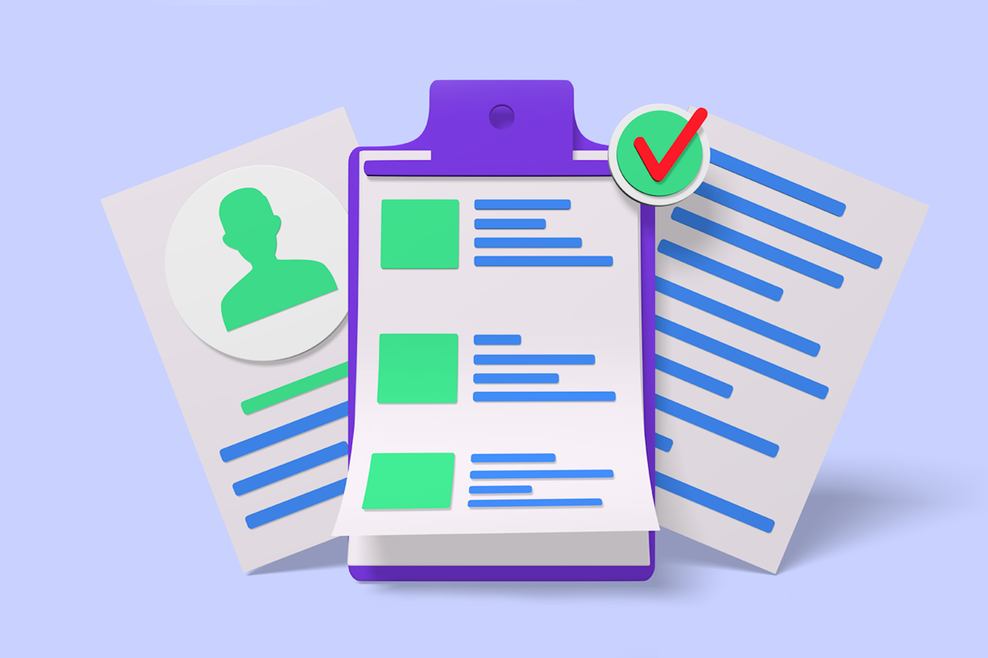 3D illustration of a checklist for an influencer briefing template