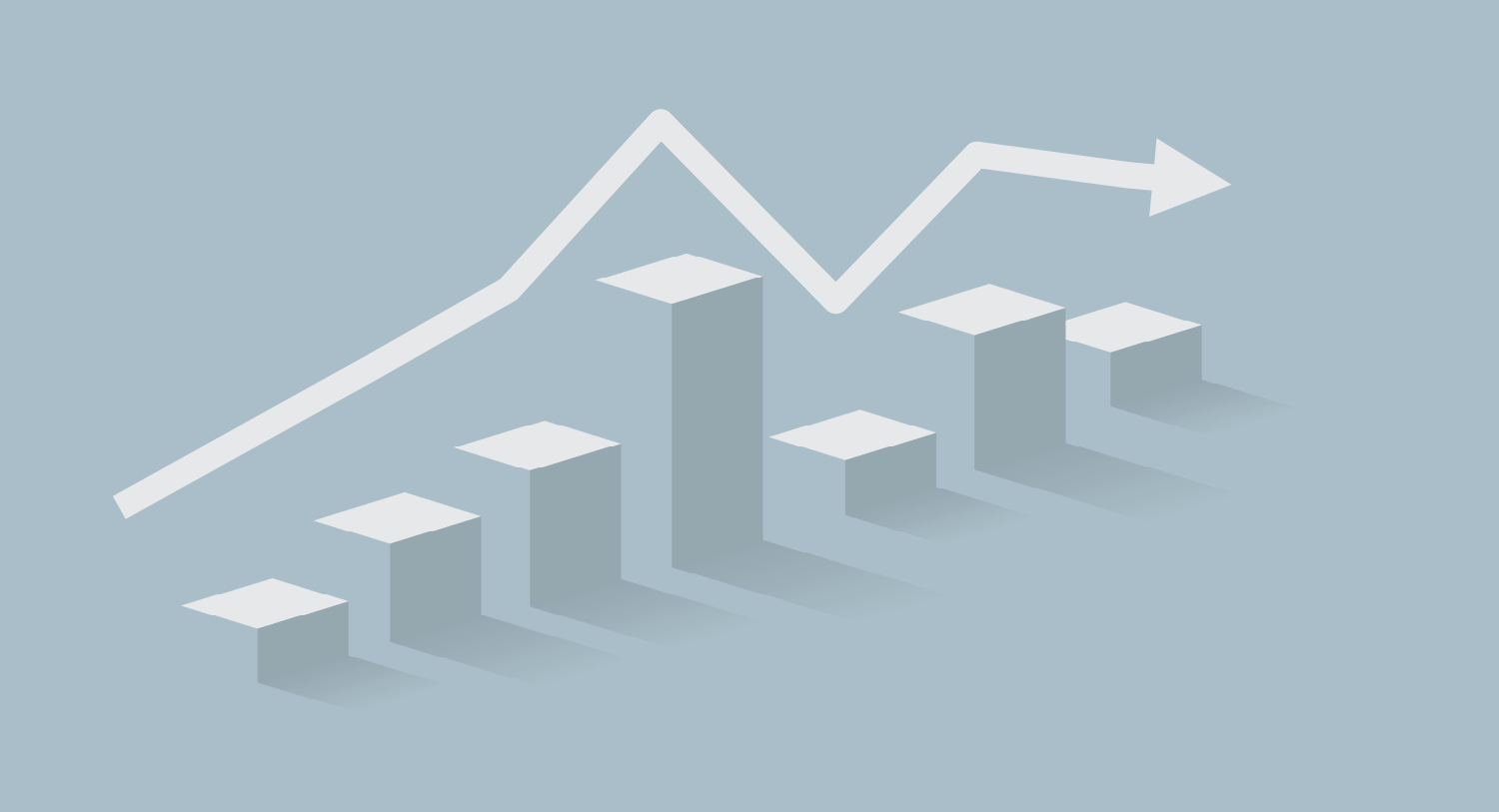 Bar graph with trend line showing brand crisis impact