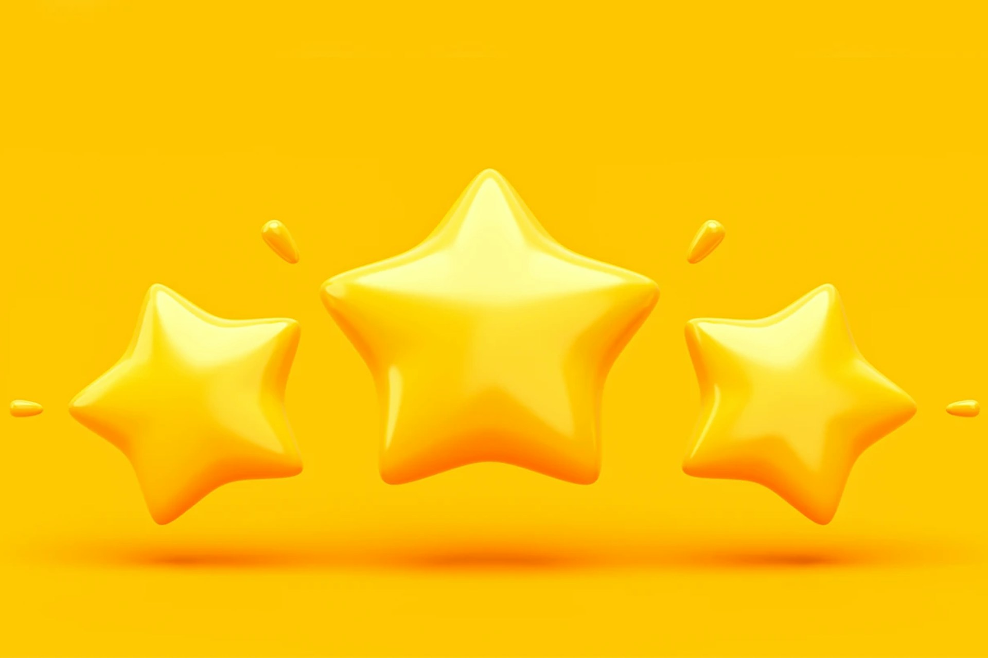 3D Illustration von Sternen für unseren Blog mit den besten Customer Experience-Beispielen