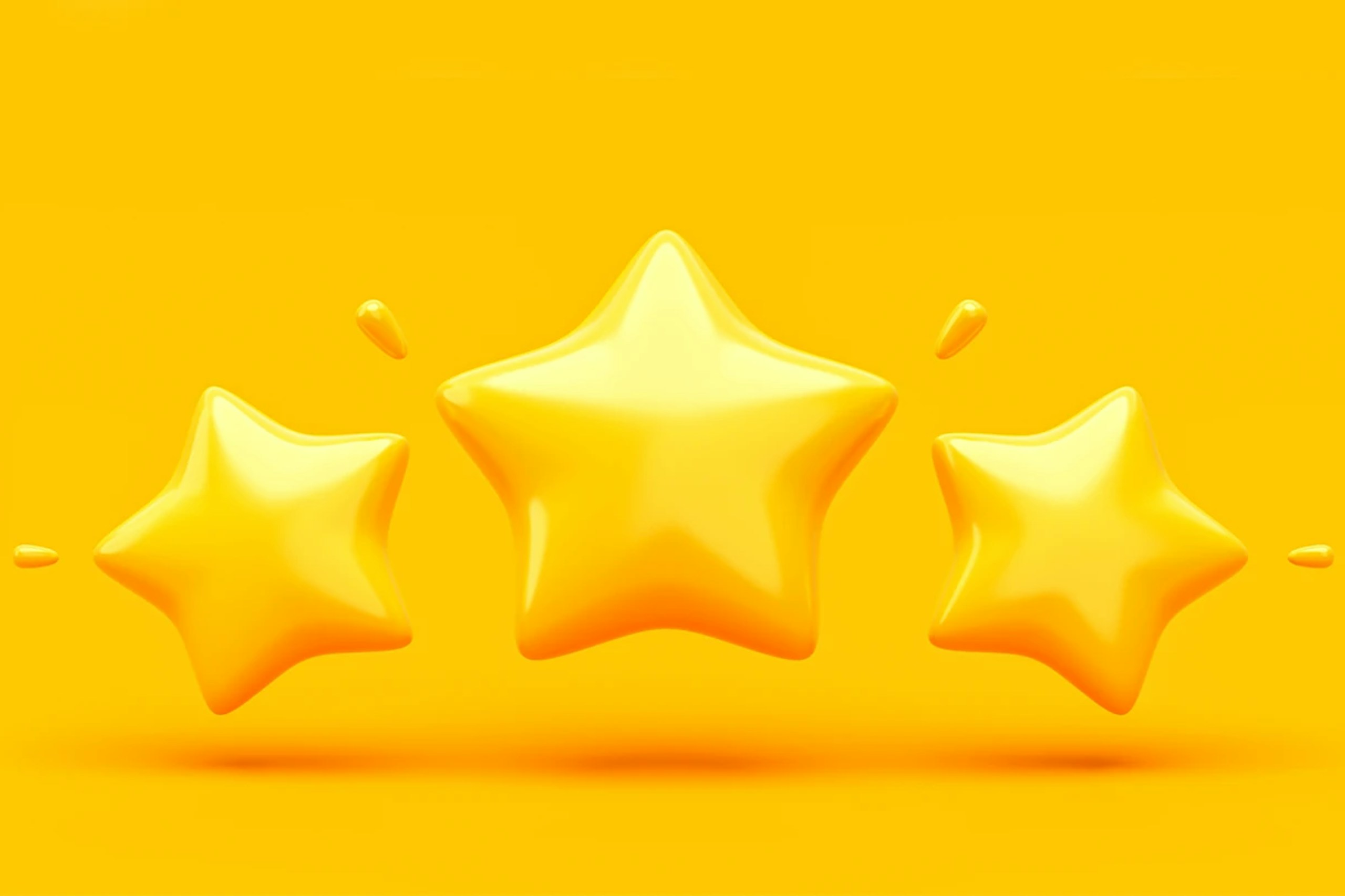 3D Illustration von Sternen für unseren Blog mit den besten Customer Experience-Beispielen