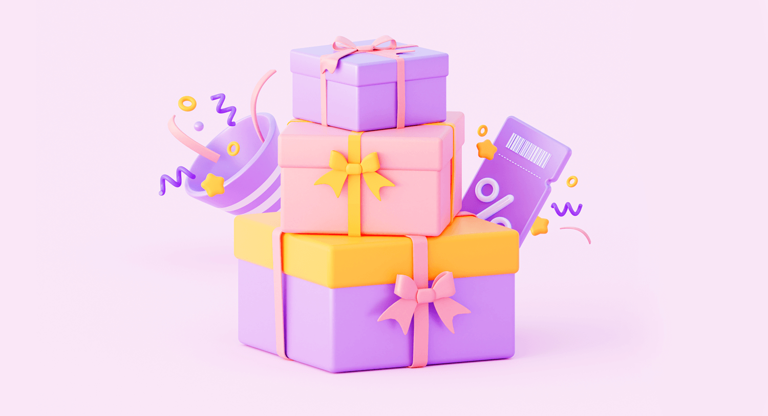 3D Illustration of gifts and vouchers within an influencer loyalty program