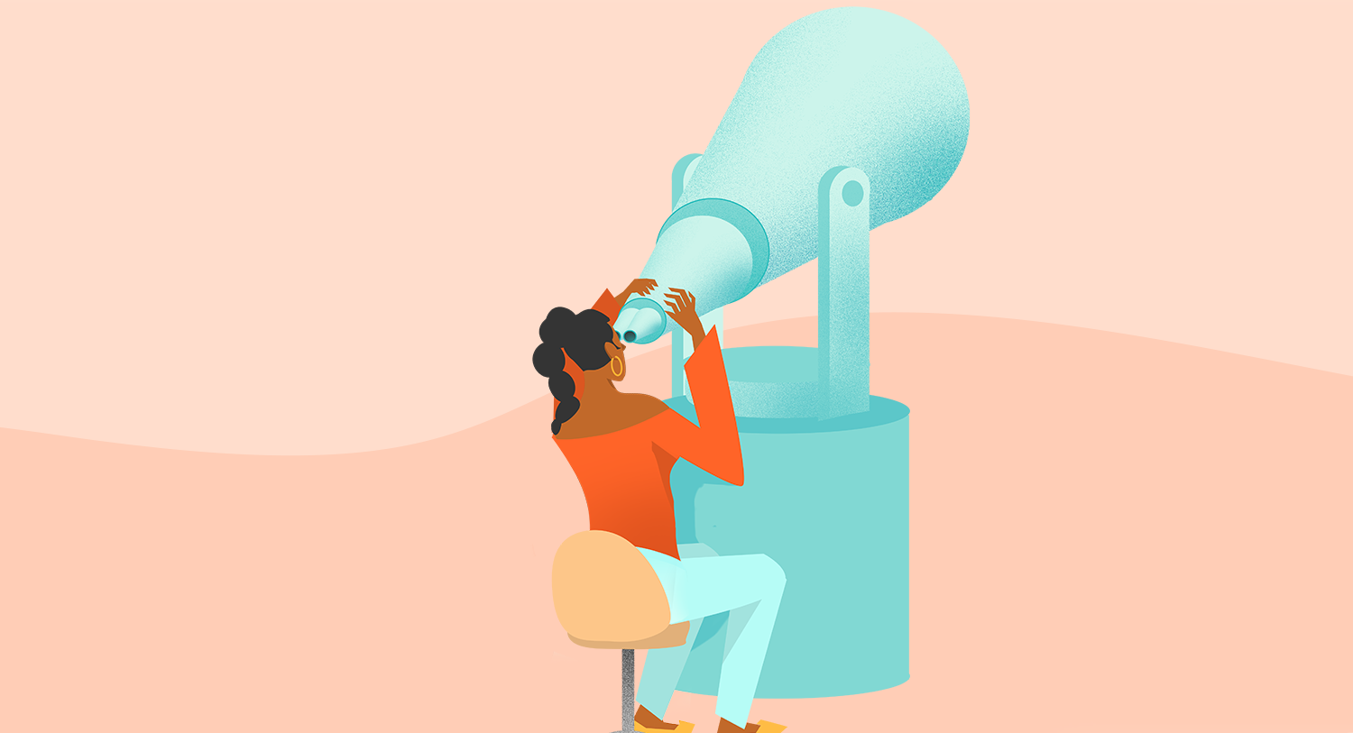 Looking for an alternative social media management solution? This image of a woman staring into a giant telescope represents how monumental that search can feel. In this blog, we explore alternative social media solutions to Planoly.