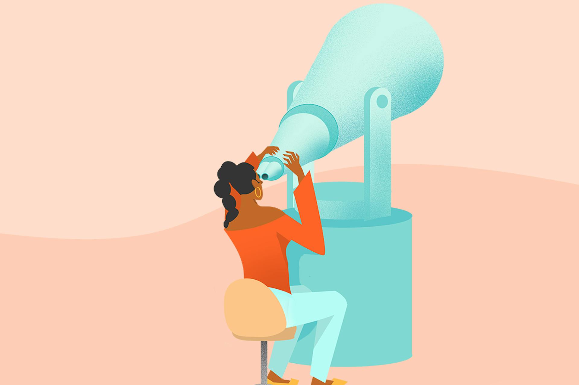 Looking for an alternative social media management solution? This image of a woman staring into a giant telescope represents how monumental that search can feel. In this blog, we explore alternative social media solutions to Planoly.