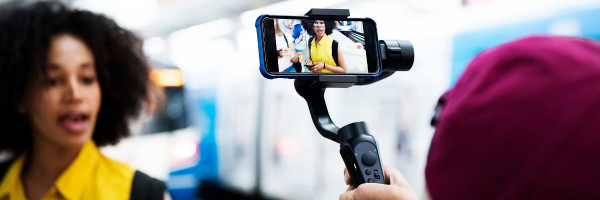 filming influencer video