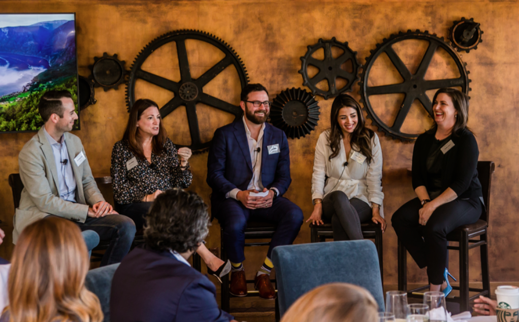 A group of panelists during an event