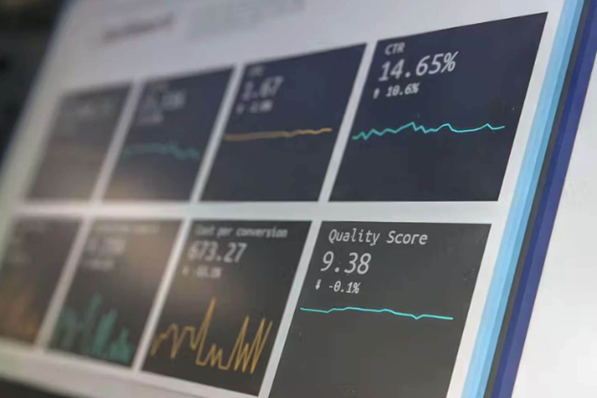 Tableau de bords concurrenciel avec des graphiques 