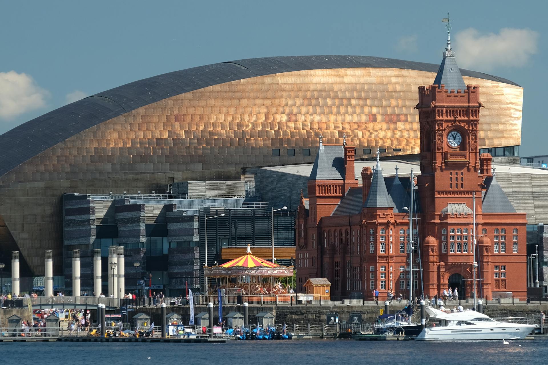 Wales' skyline of Cardiff Bay and Millenium Centre.