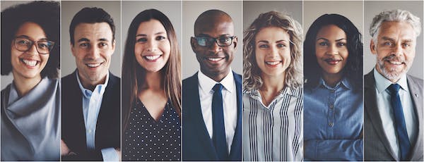 Portraits von verschienen Menschen nebeneinander