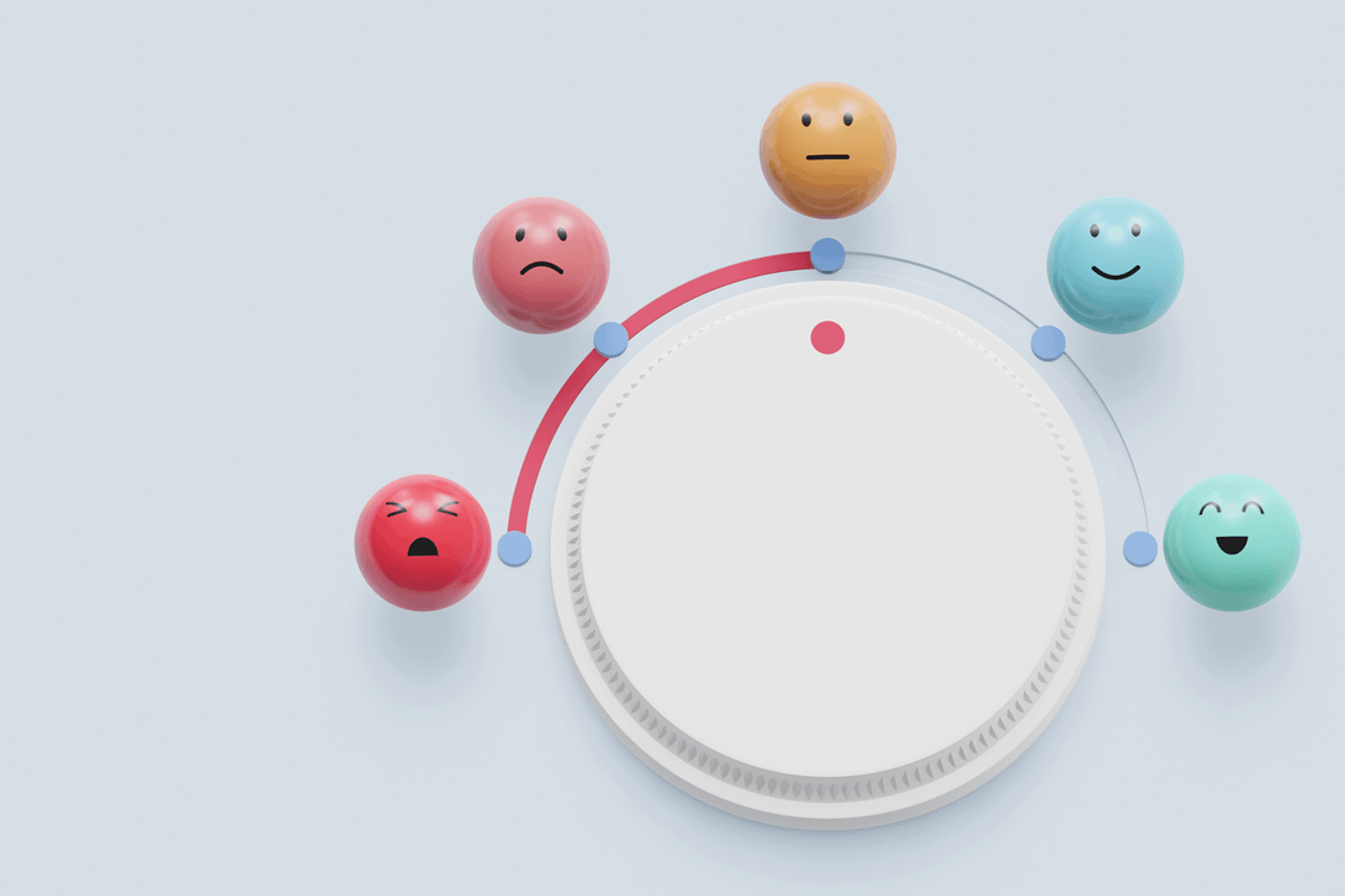 Image showing a scale of emotions from angry to happy. Top consumer insights companies blog post.