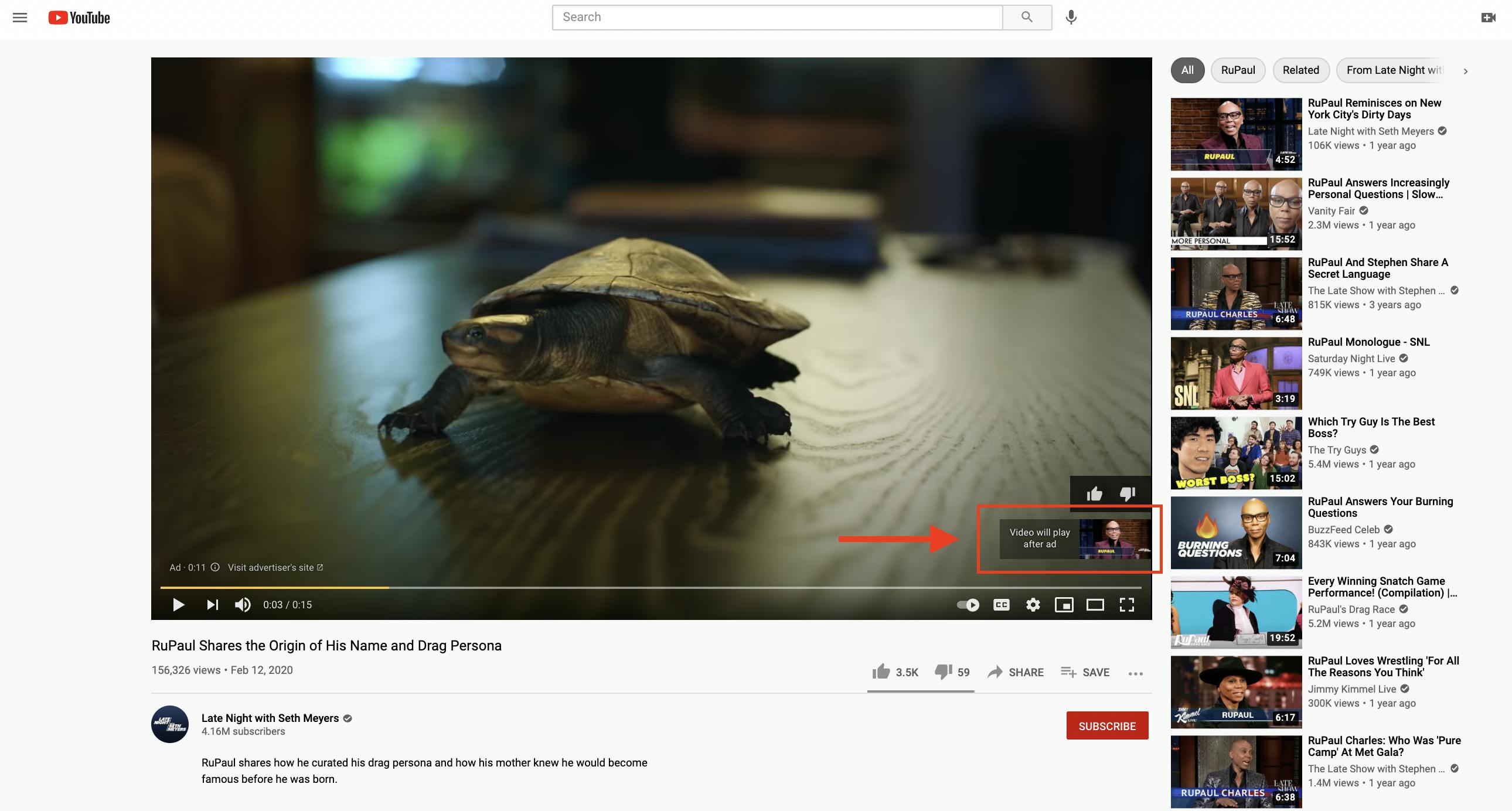 Example of a non skippable YouTube ad