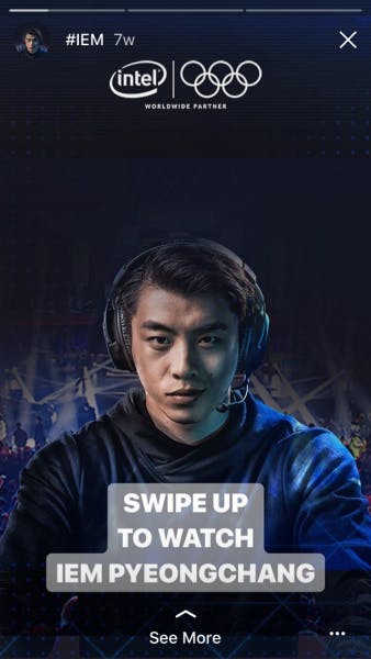 Intel Instagram story
