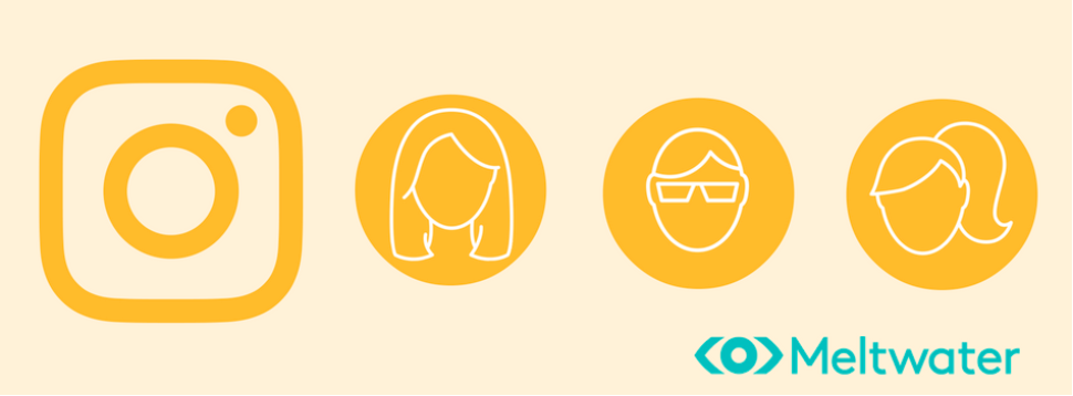 Instagram logo and an icon symbolising a woman. 