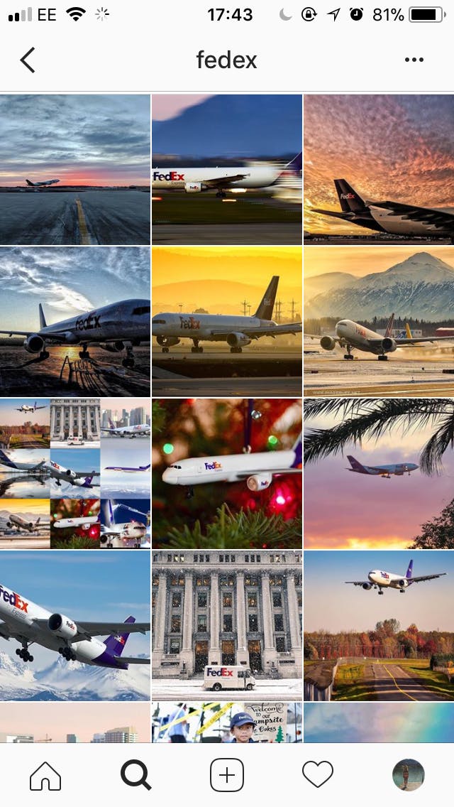 Fed ex Instagram feed