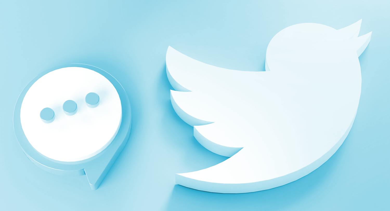 Image of large Twitter logo bird next to a speech bubble. Using Twitter for customer service blog post