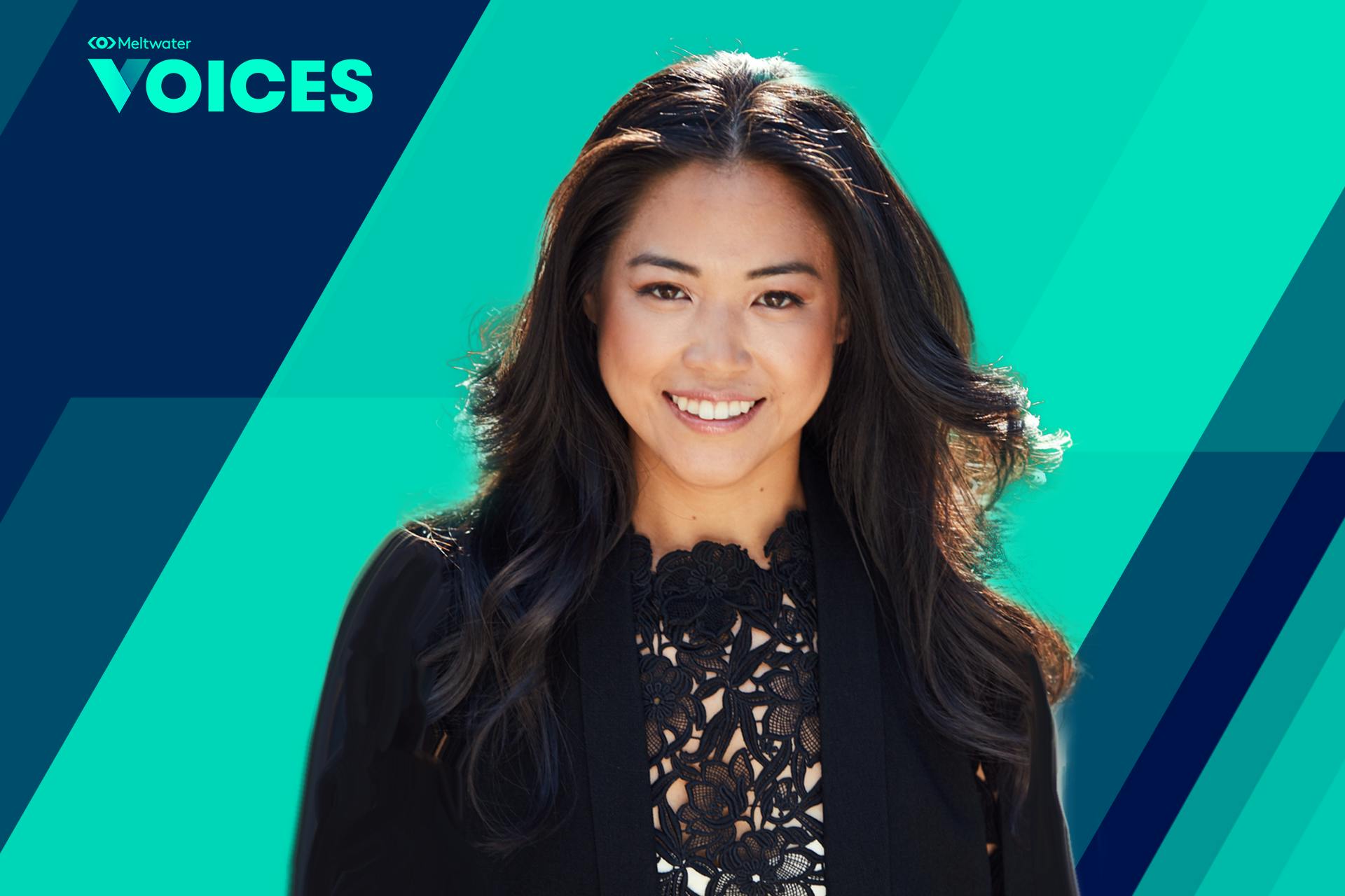 Meltwater Voices banner with speaker Lisa Sun, CEO & Founder of Gravitas