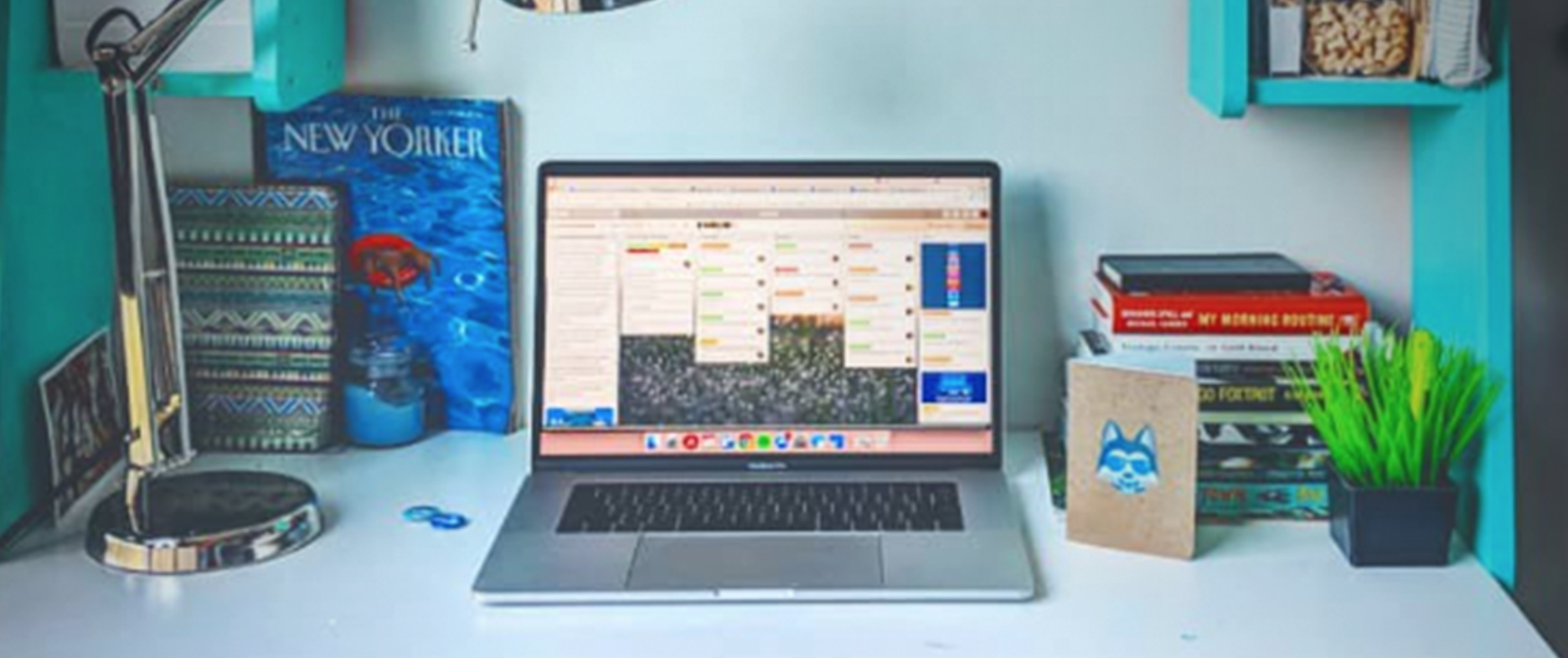 Saas social media laptop on desk