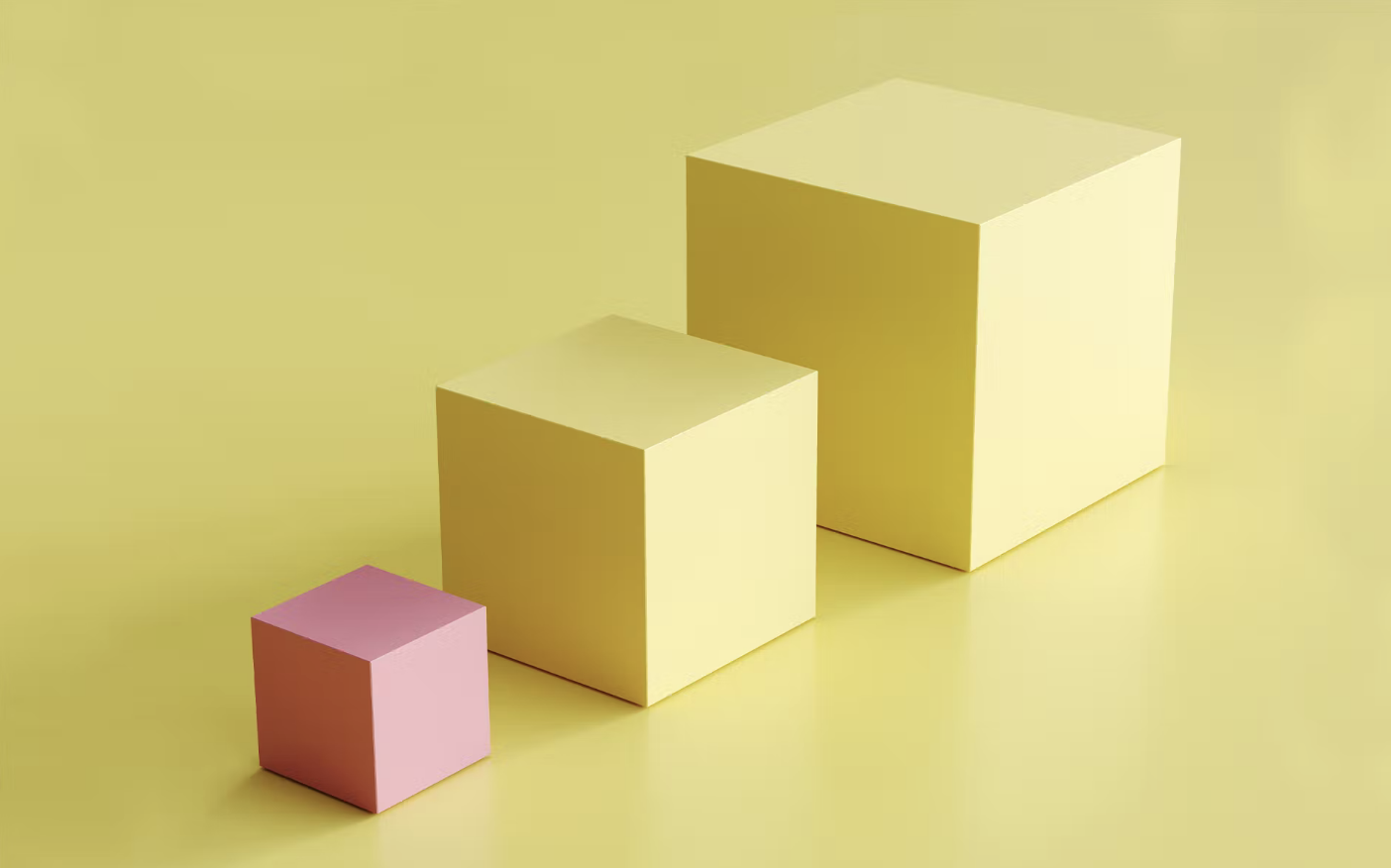 Deux gros carrés jaunes et un carré rose