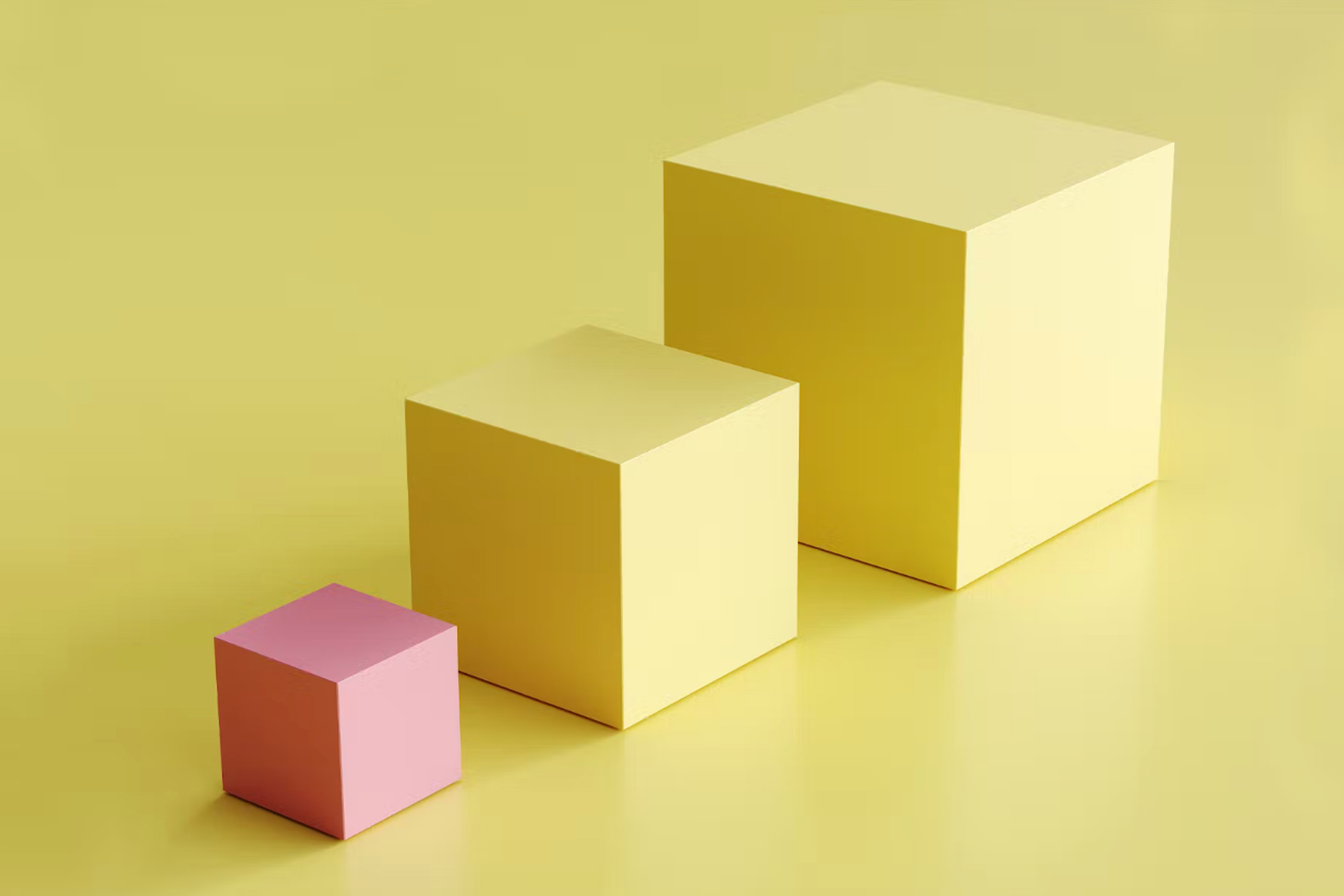 Deux gros carrés jaunes et un carré rose