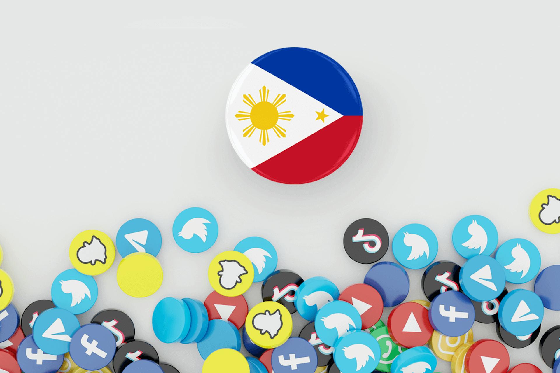 Illustration of social media channel logos with the Philippine flag 