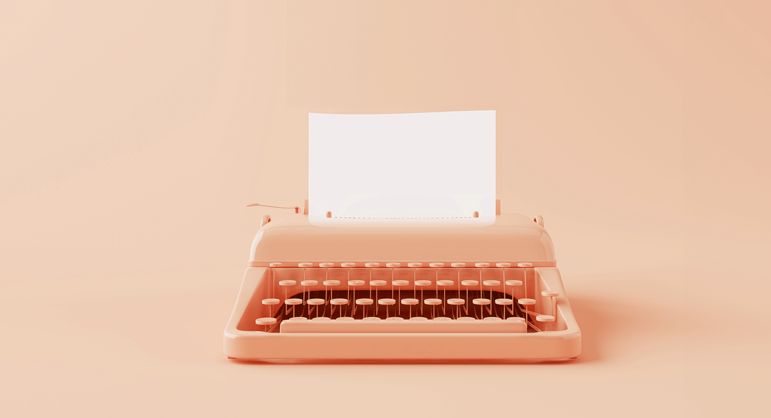 3D Illustration of an orange typewriter as the title image for our blog on South African print media