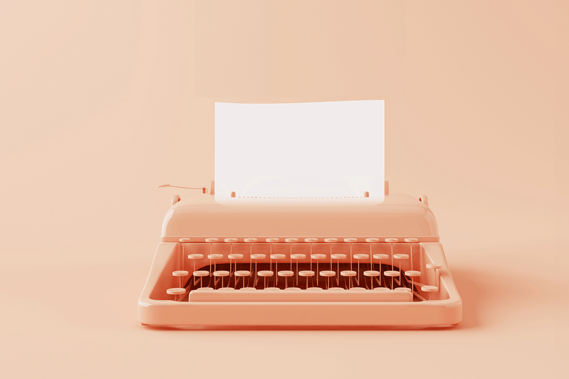 3D Illustration of an orange typewriter as the title image for our blog on South African print media