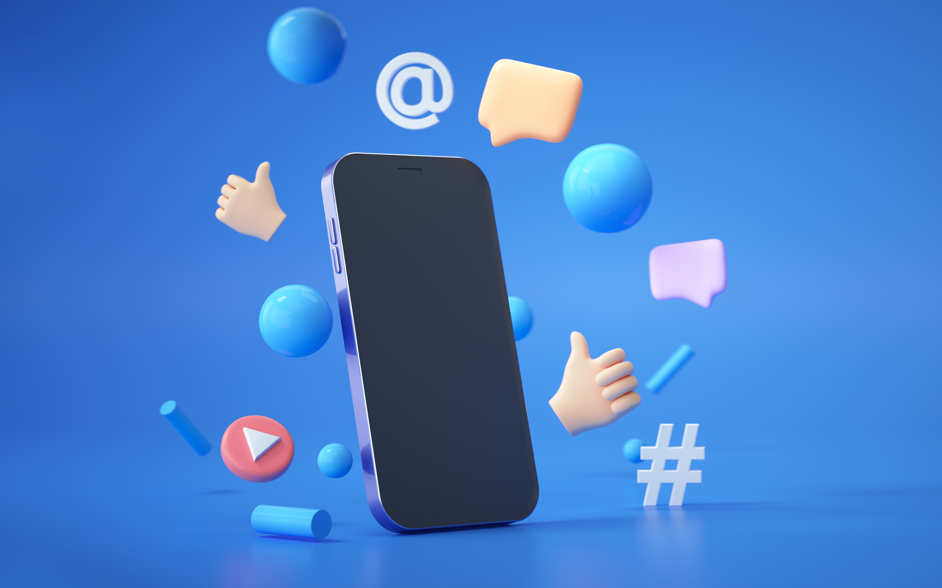 Image of a phone surrounded by social media symbols. Niche social media sites for marketers to know about.