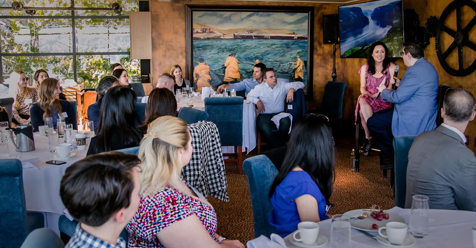 Fireside chat AI in communications group shot