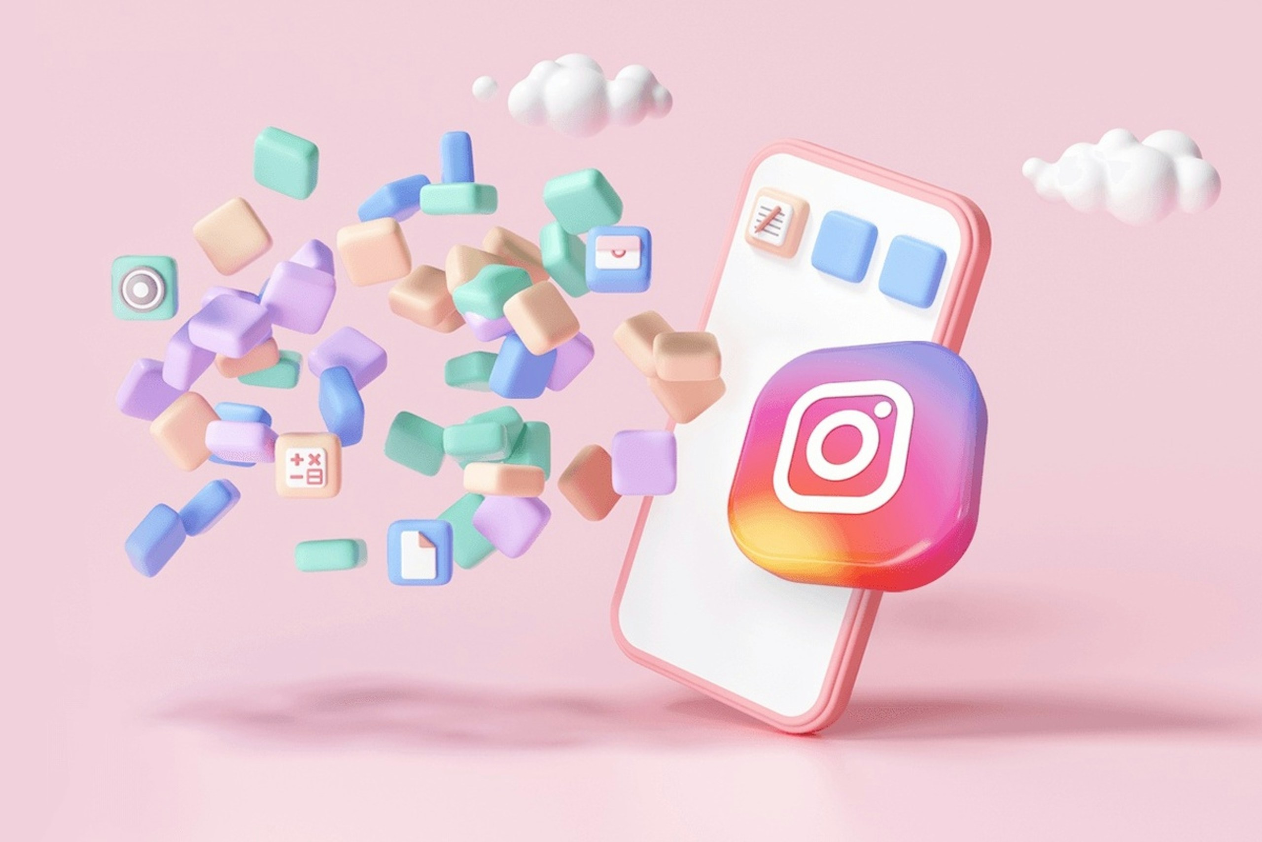 Illustration of a smartphone with Instagram content on it.