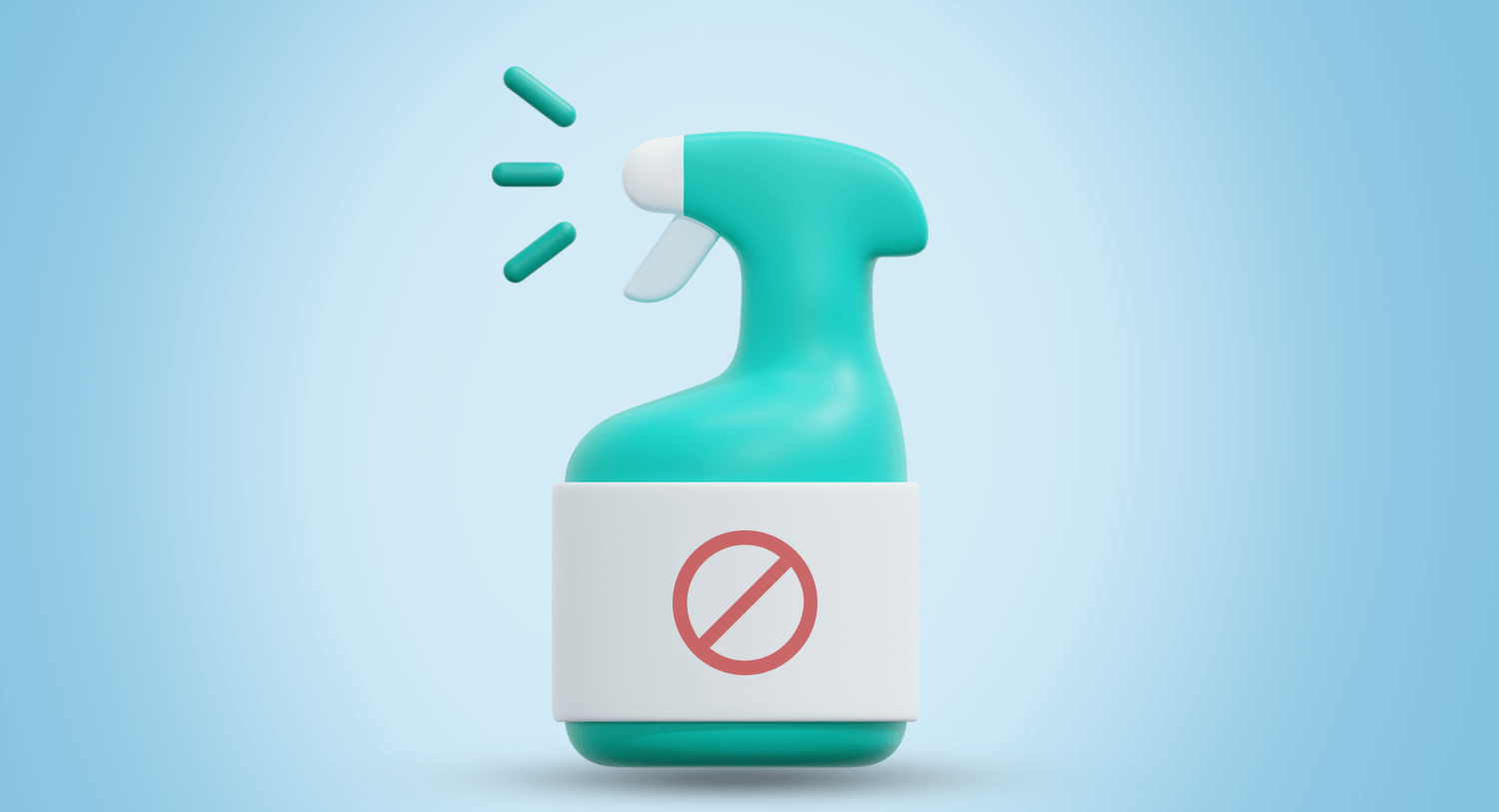 A spray bottle labelled with a null sign for a social and media intelligence blog about lanternflies.