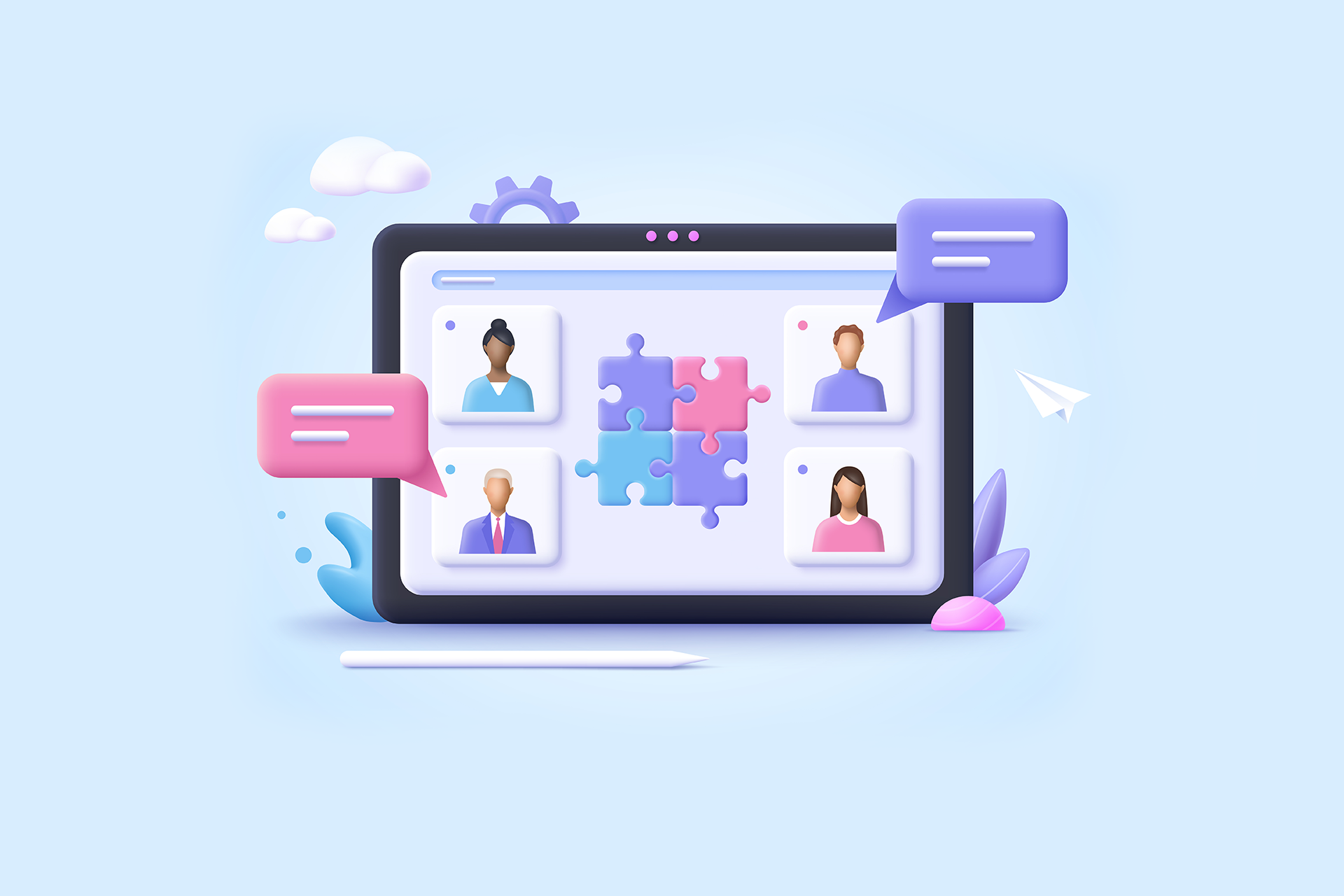 Kommunication Blasen