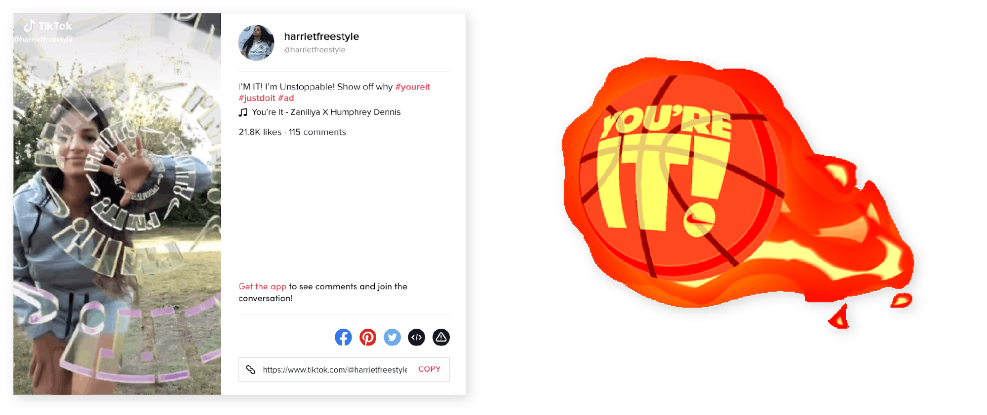 TikTok Post #youreit Nike harrietfreestyle
