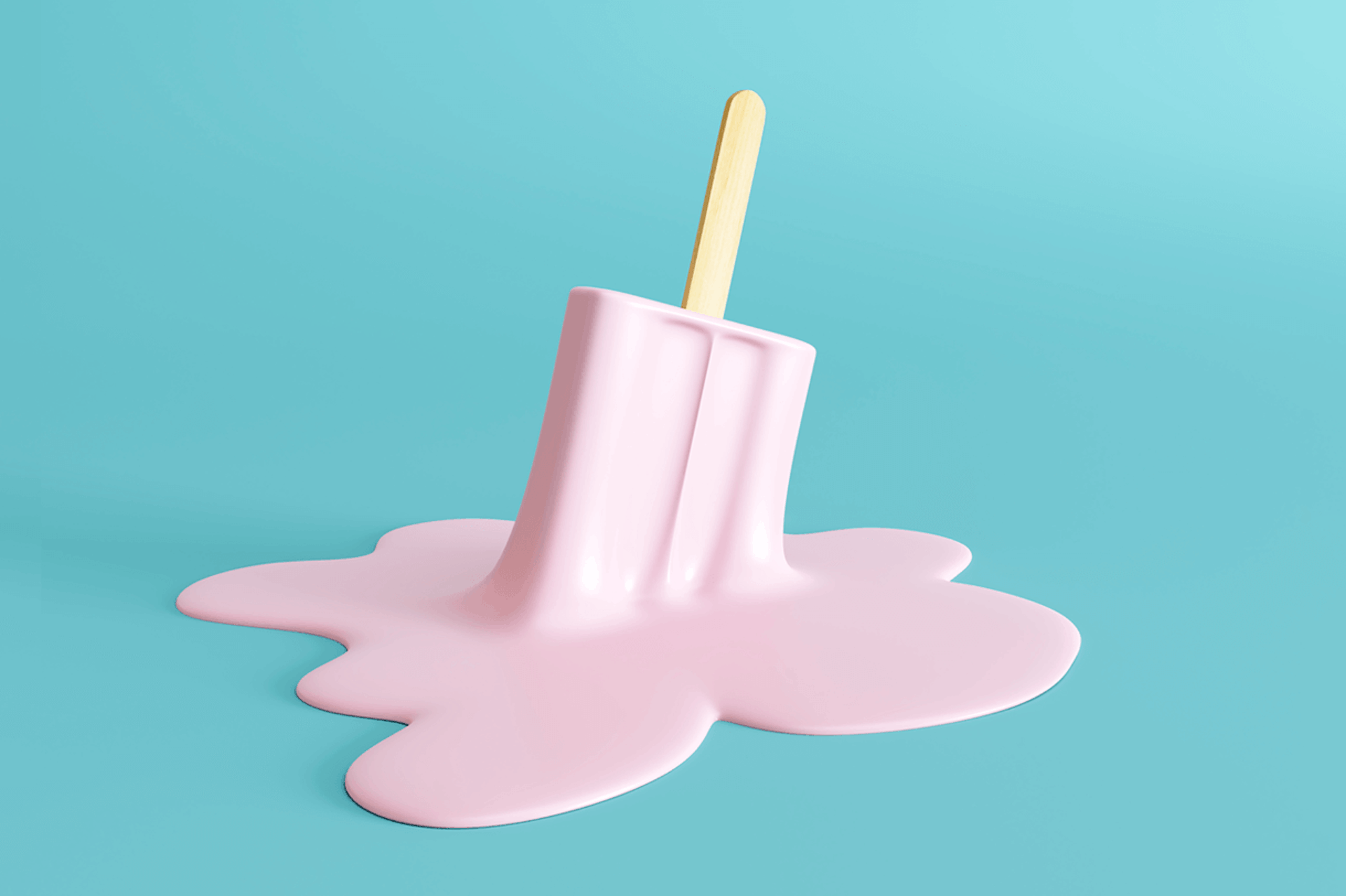 A melting, pink ice cream bar for a blog about the top viral food trends of the year.