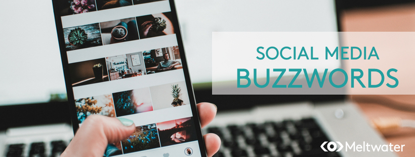 Smartphone mit Instagram Feed Aufschrift Social Media Buzzwords
