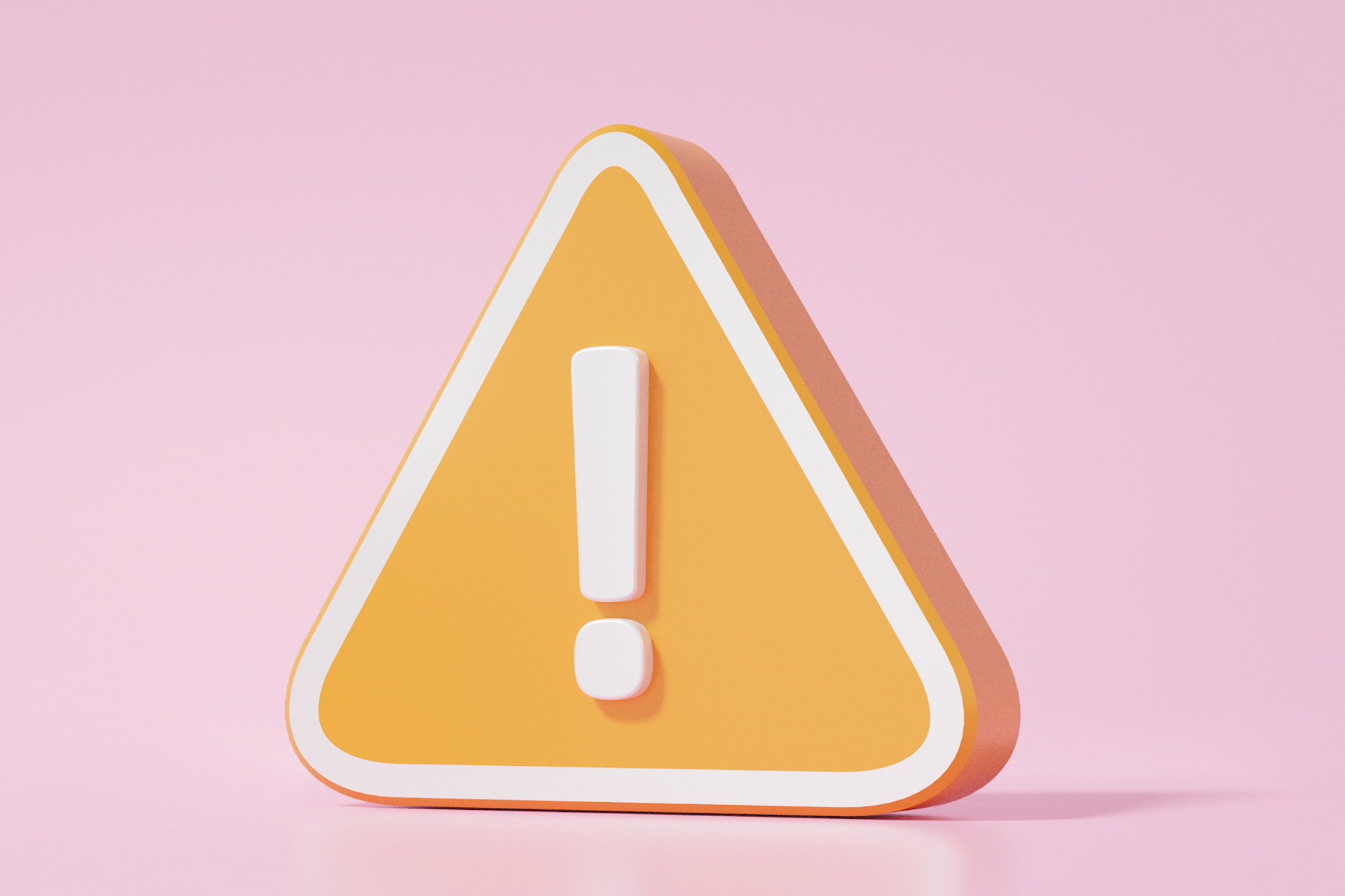 Yellow yield sign on a pink background. Don't make these common social media mistakes!