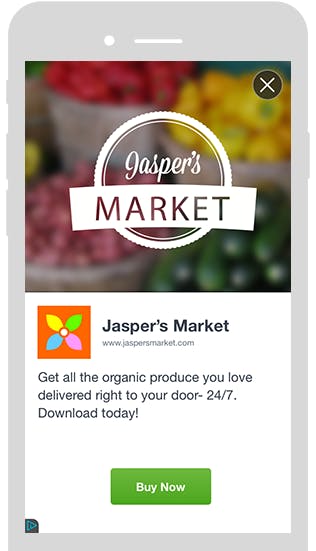 An ad mock-up that Facebook features as an example