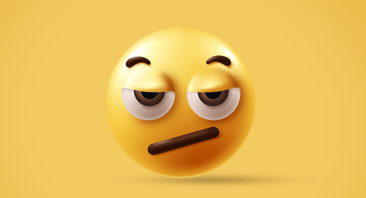 An unimpressed emoji for a Meltwater social listening blog about the online conversation about millennial cringe.