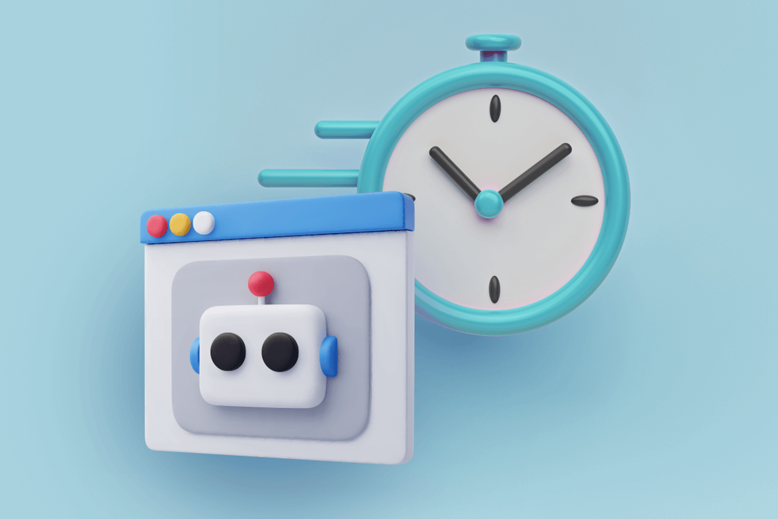 3D illustration of AI items showcasing how Meltwater uses AI