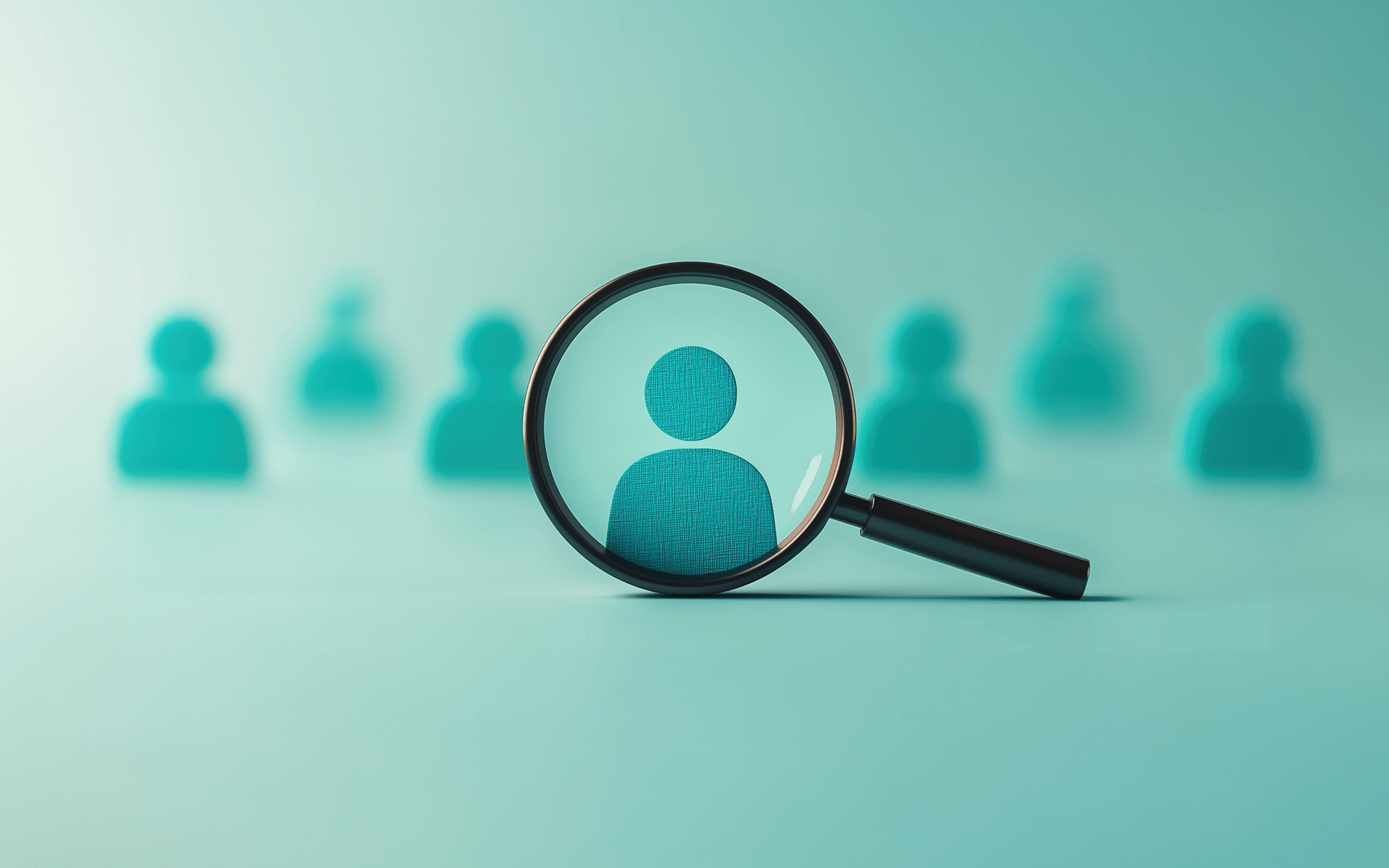 illustration of a magnifying glass over an icon of a person representing how to find journalists