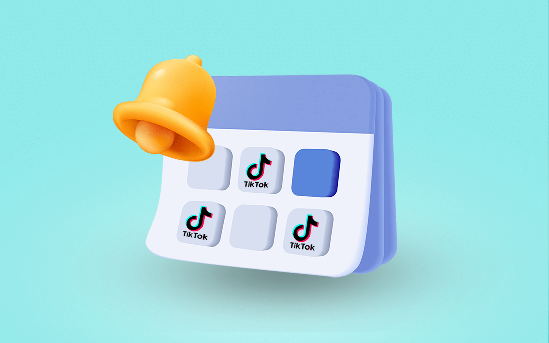 illustration of a calendar with the tiktok logo over certain days to represent how to schedule tiktok posts