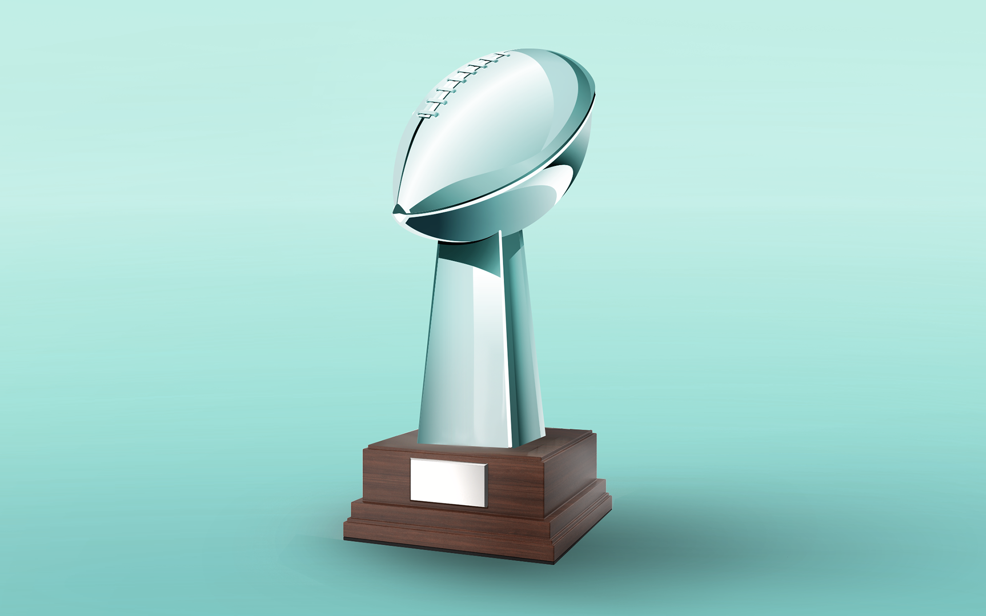 An NFL championship trophy