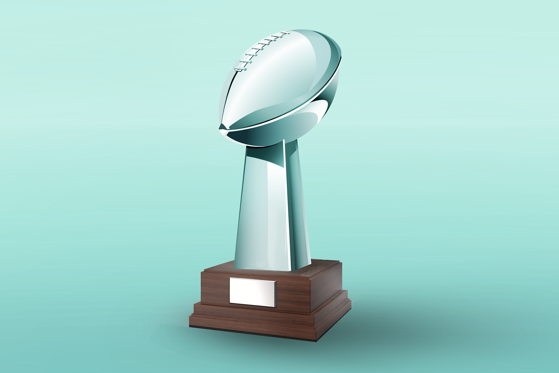 An NFL championship trophy