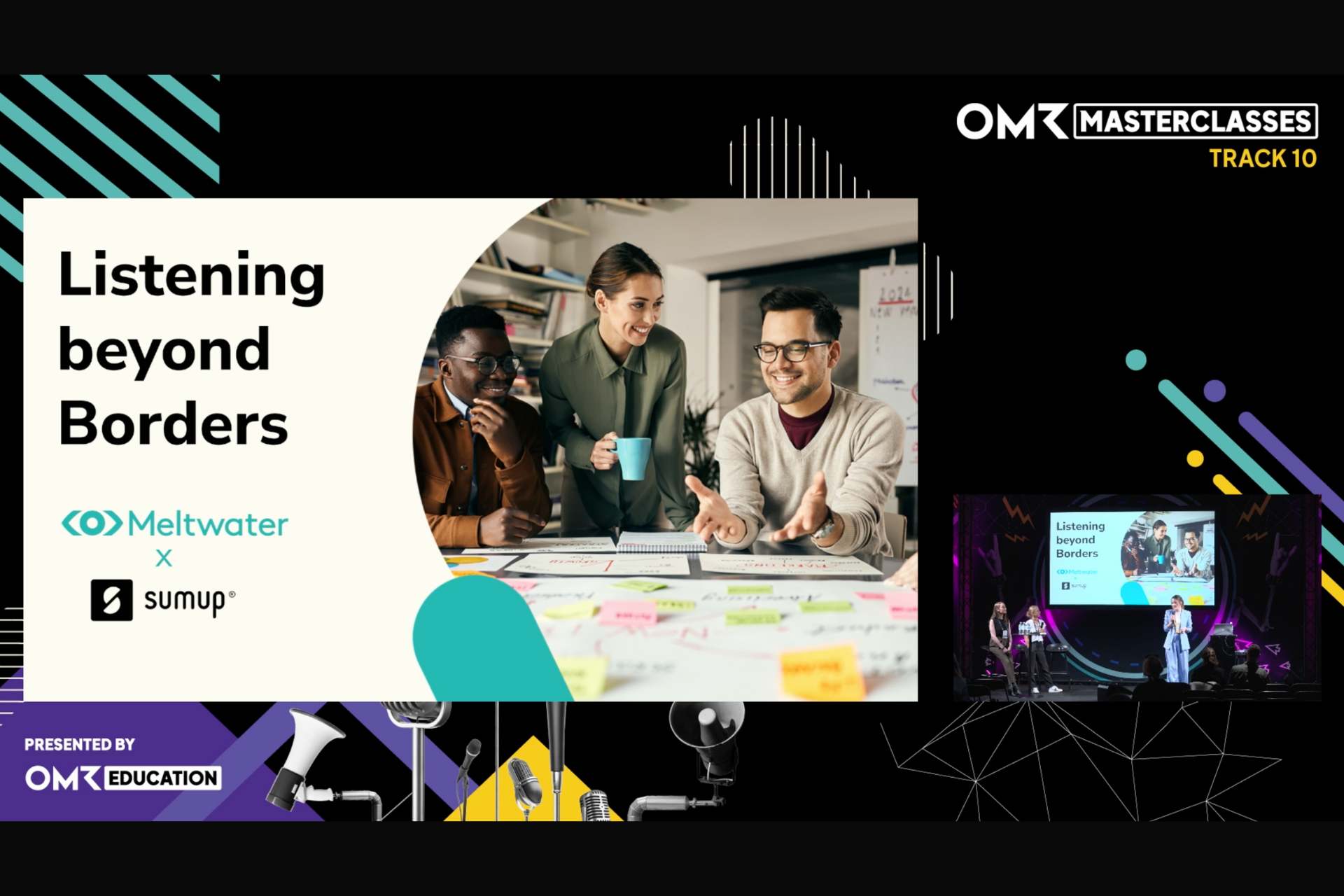 Die Präsentation und das Speakerinnen-Bild von der Masterclass auf der OMR von SumUp und Meltwater