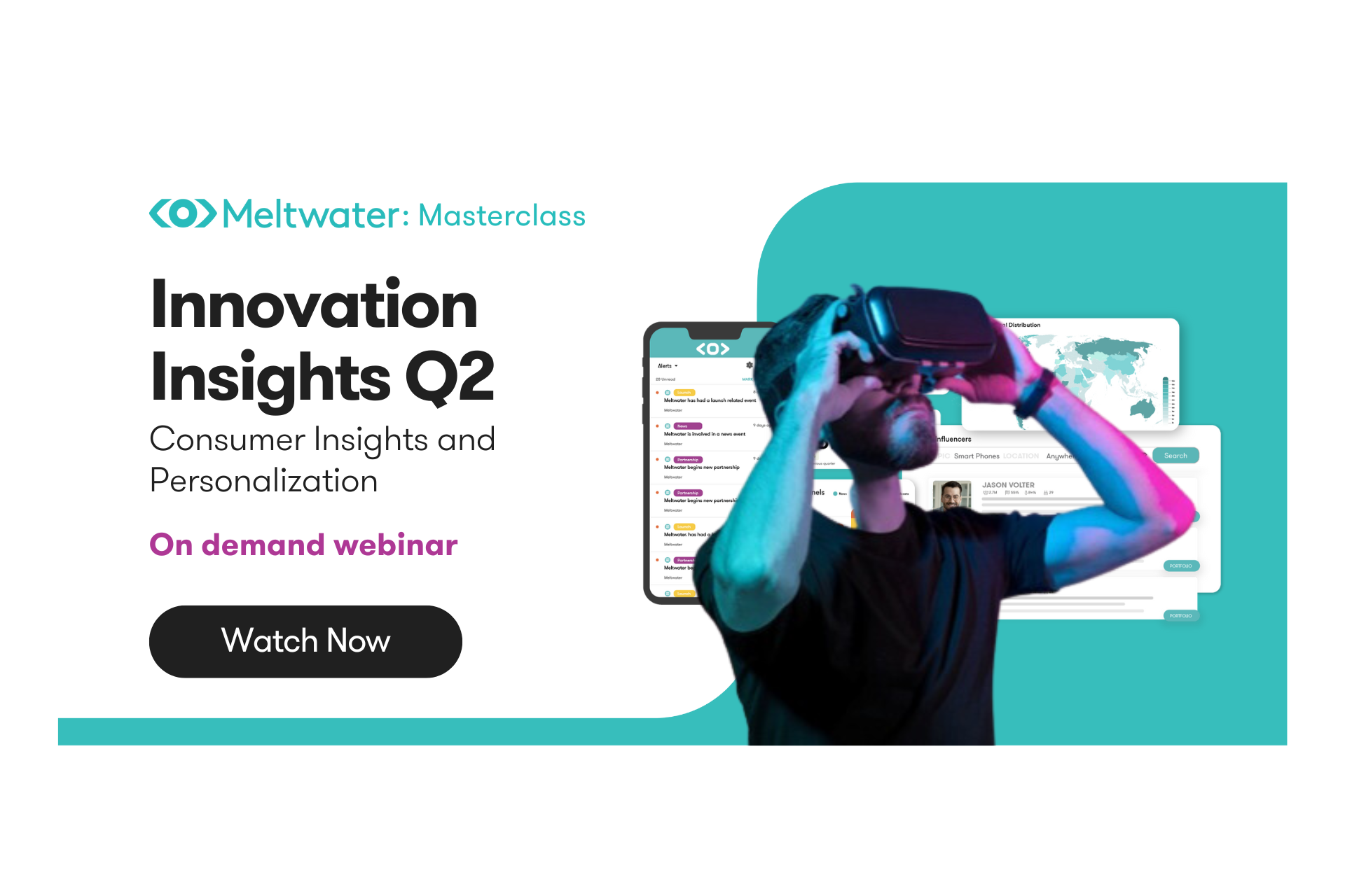 This is a promotional banner highlighting the innovation insights Q2 masterclass