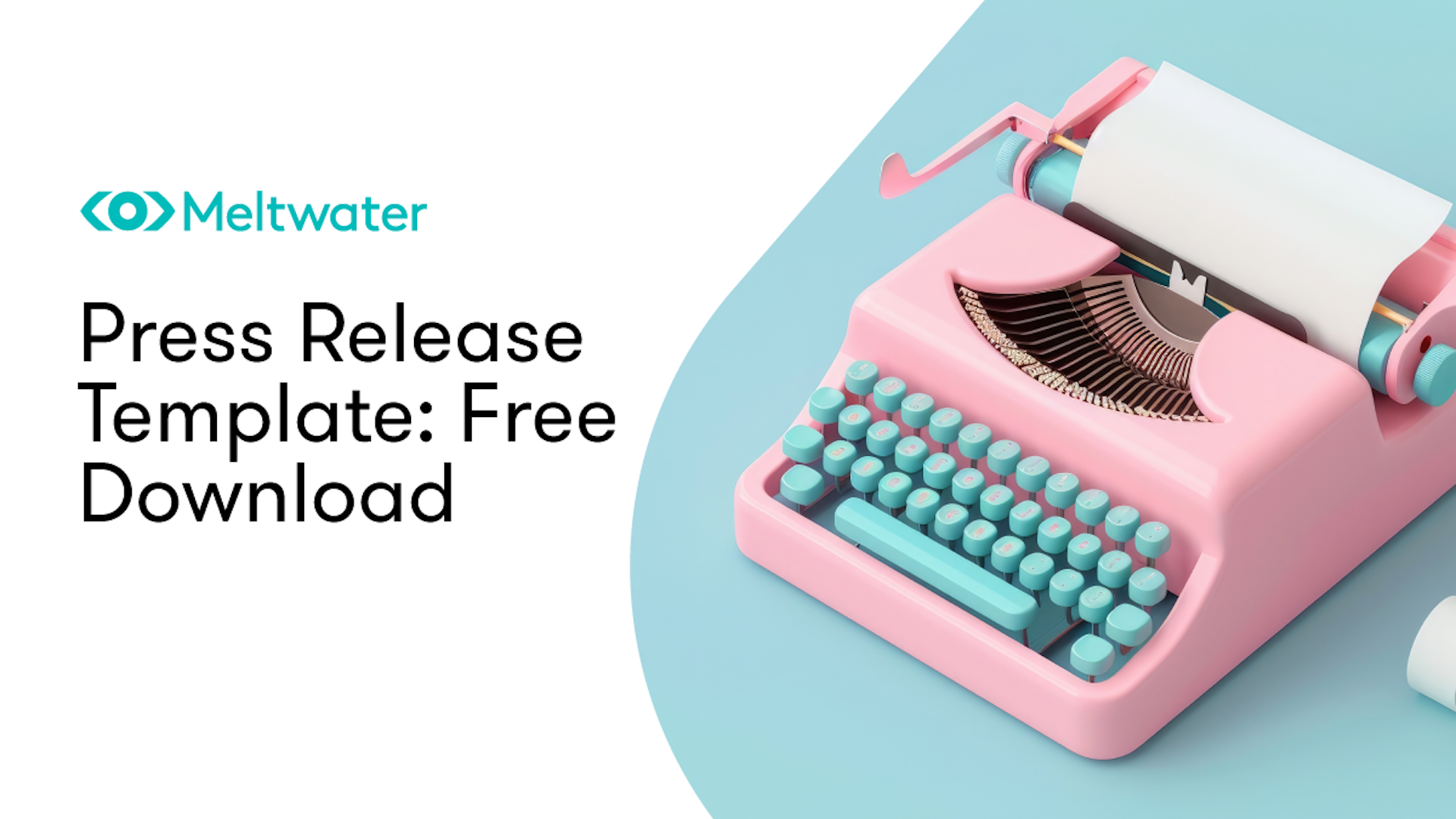 Illustration of a typewriter with the text Press Release Template: Free Download