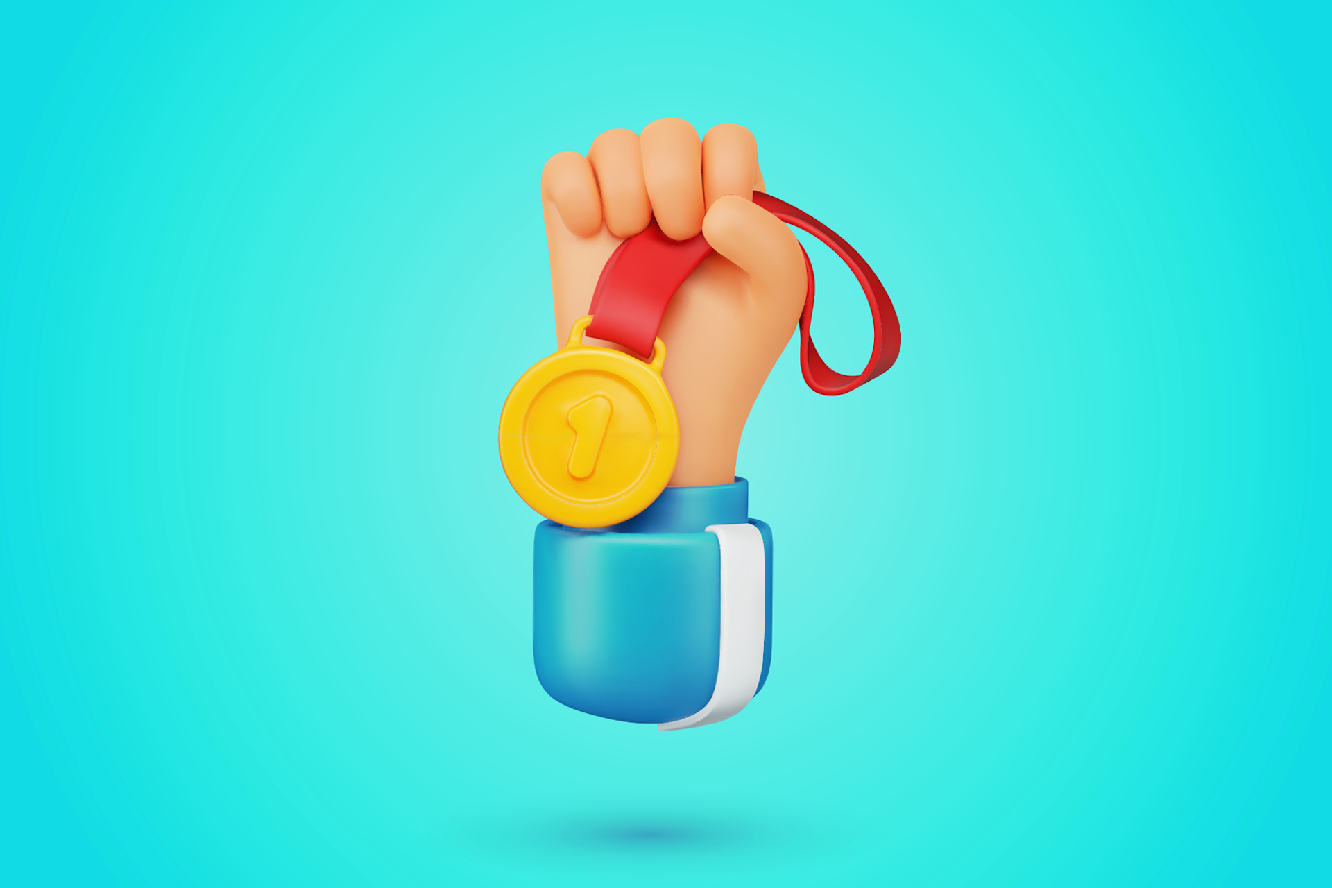 Une main tient une médaille d'or dans cette image pour un blog de Meltwater sur les parrainages de marques aux Jeux olympiques d'été de 2024 à Paris.