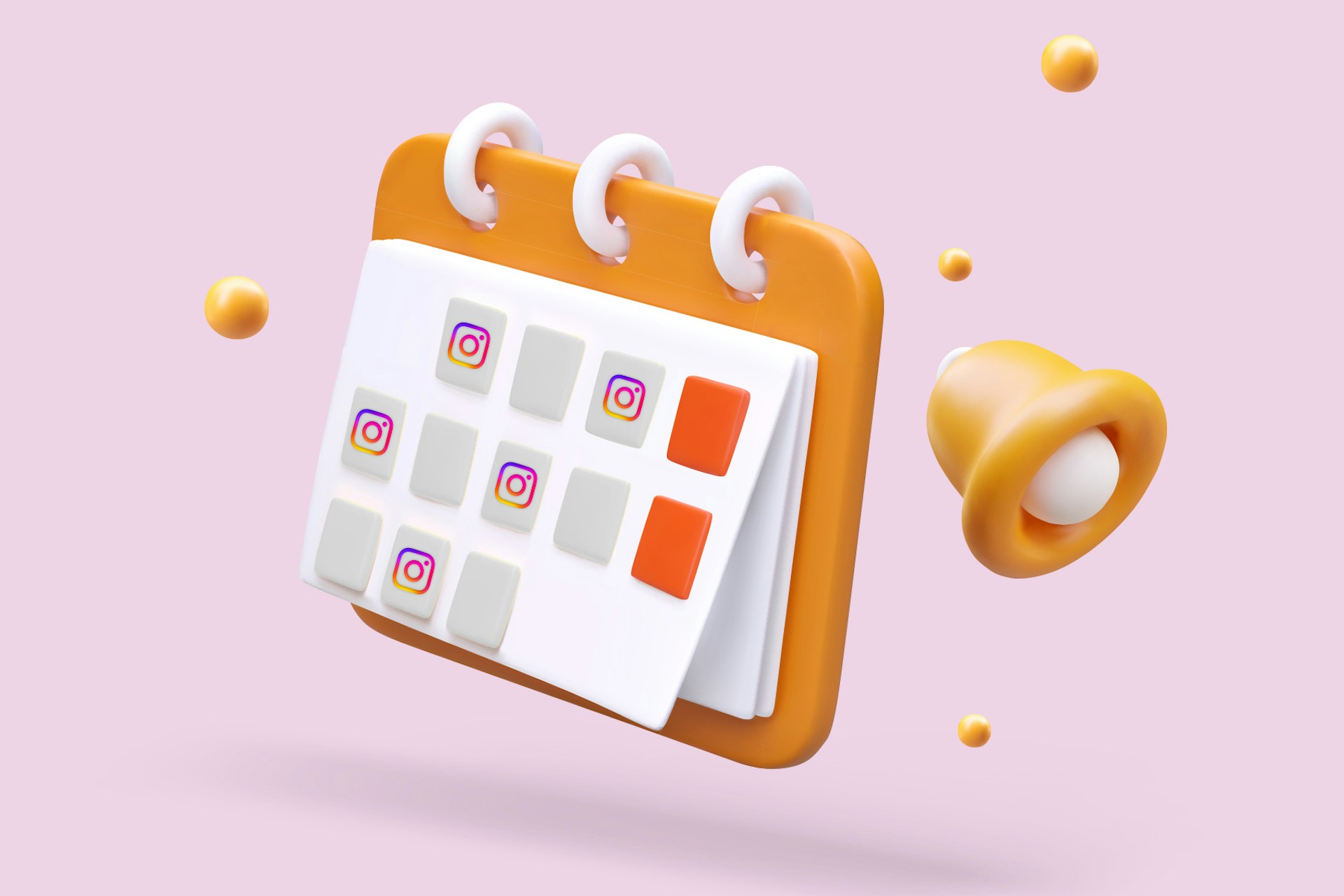An illustration of a calendar with the Instagram logo on different days to represent how to schedule Instagram posts