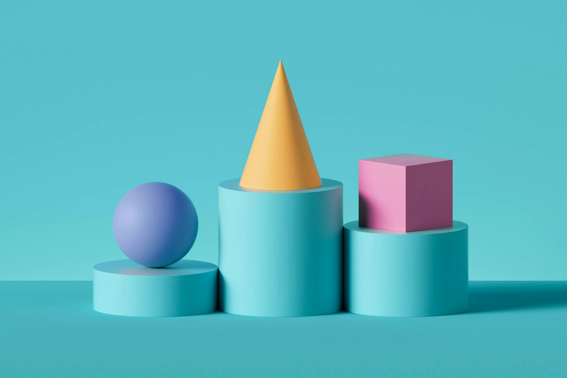 blauer hintergrund mit verschiedenen formen