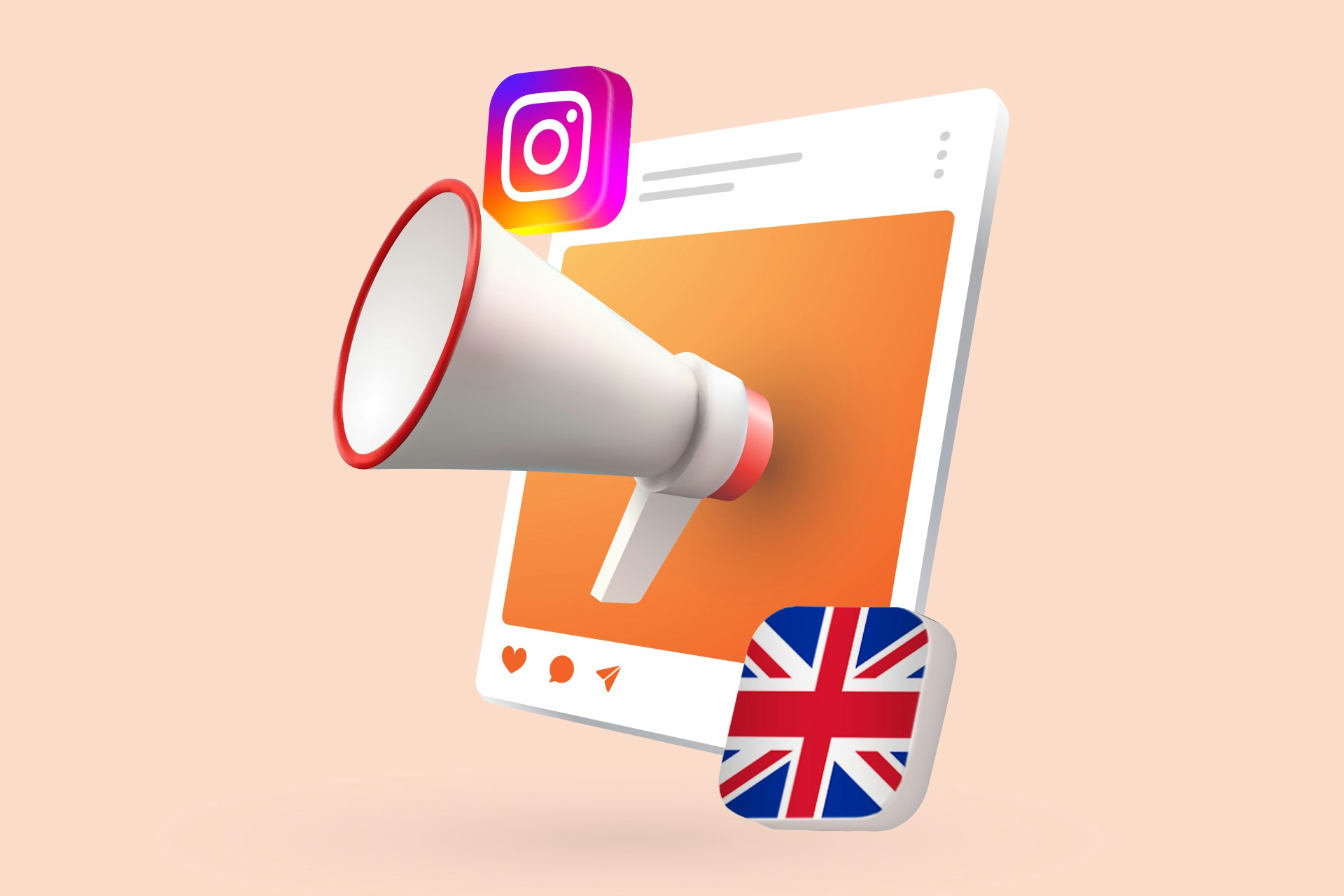 Instagram icon with UK flag