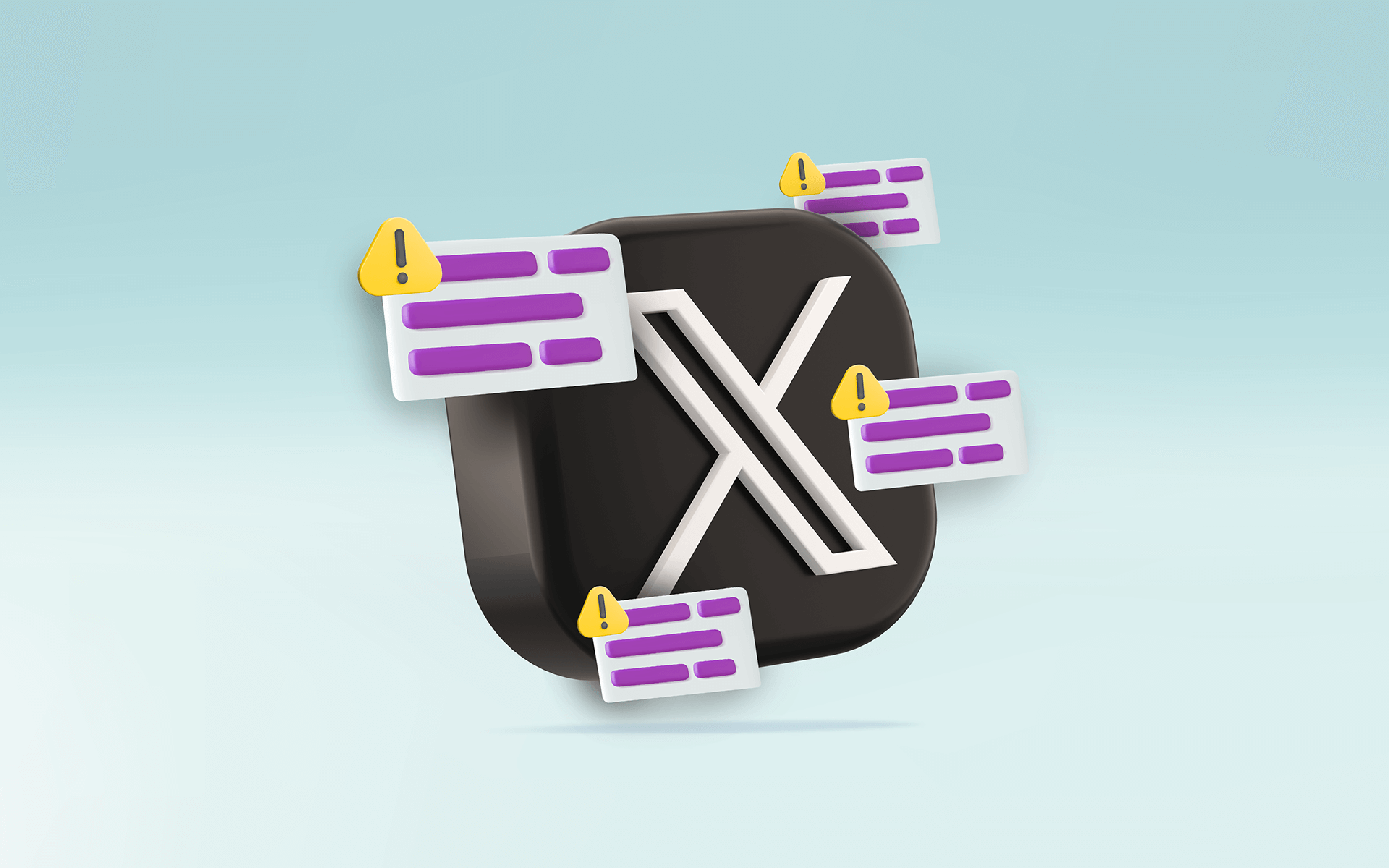 illustration of the new Twitter/X logo surrounded by notes and alerts representing Twitter/X community notes